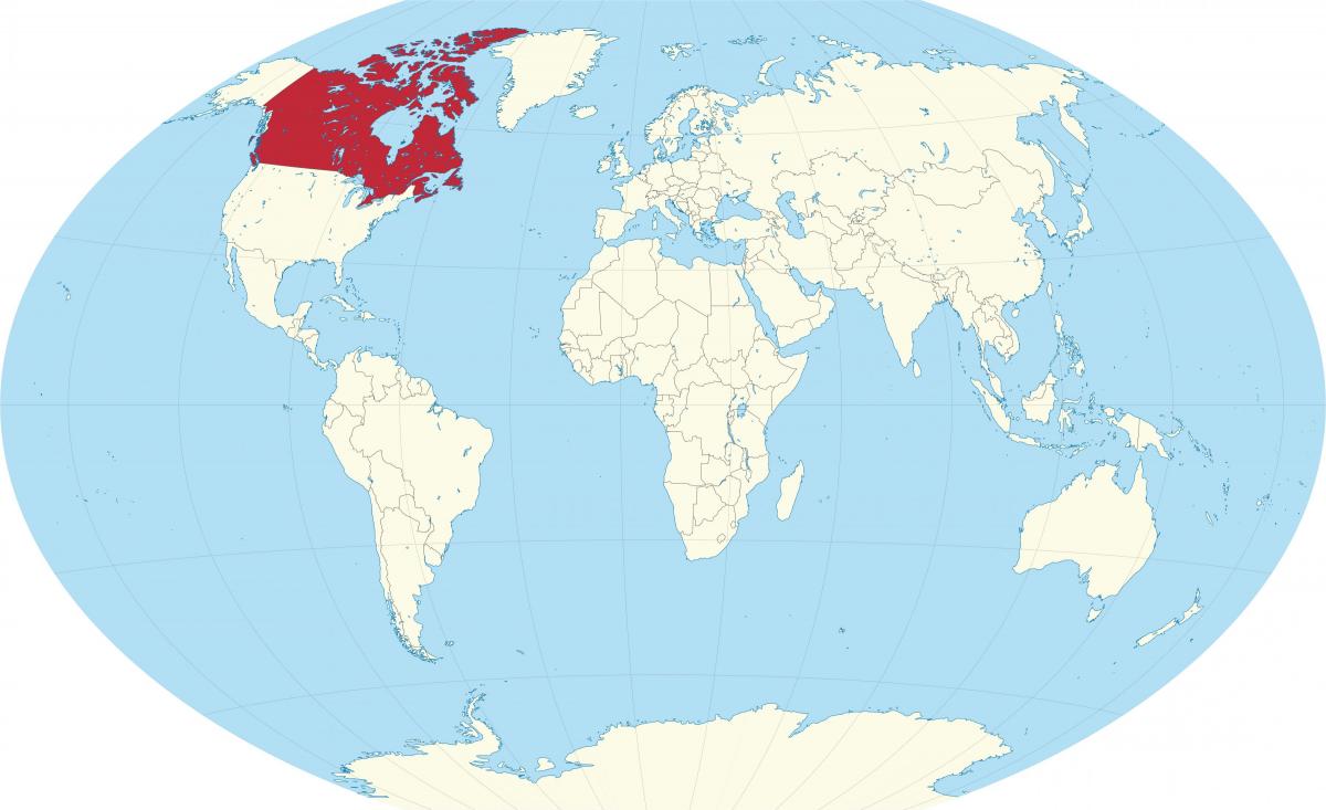 Ubicación de Canadá en el mapa mundial