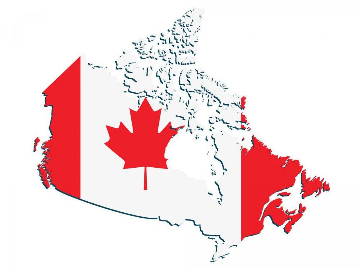 Mapa de la bandera del Canadá