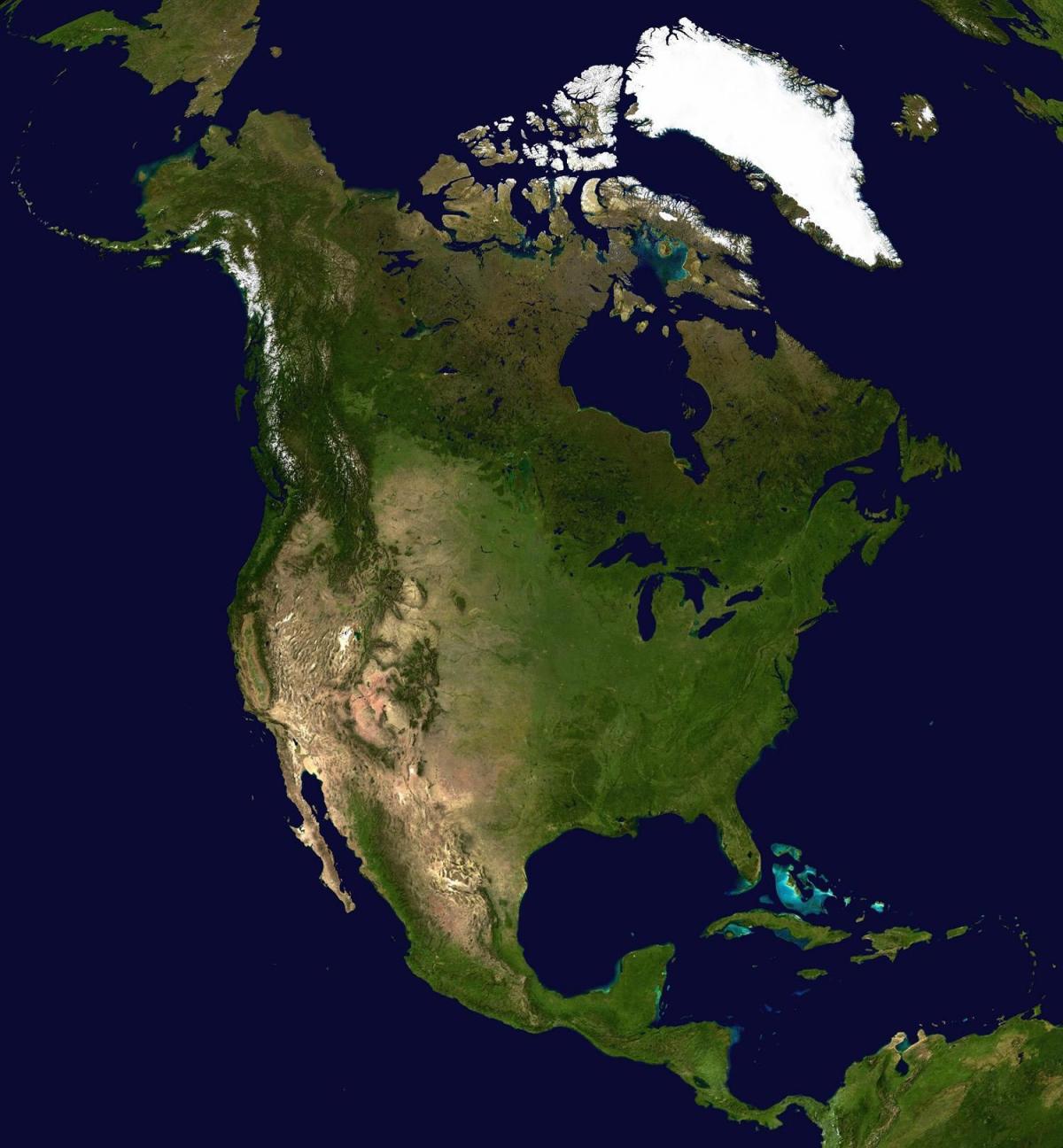 Mapa de vista del cielo de Canadá